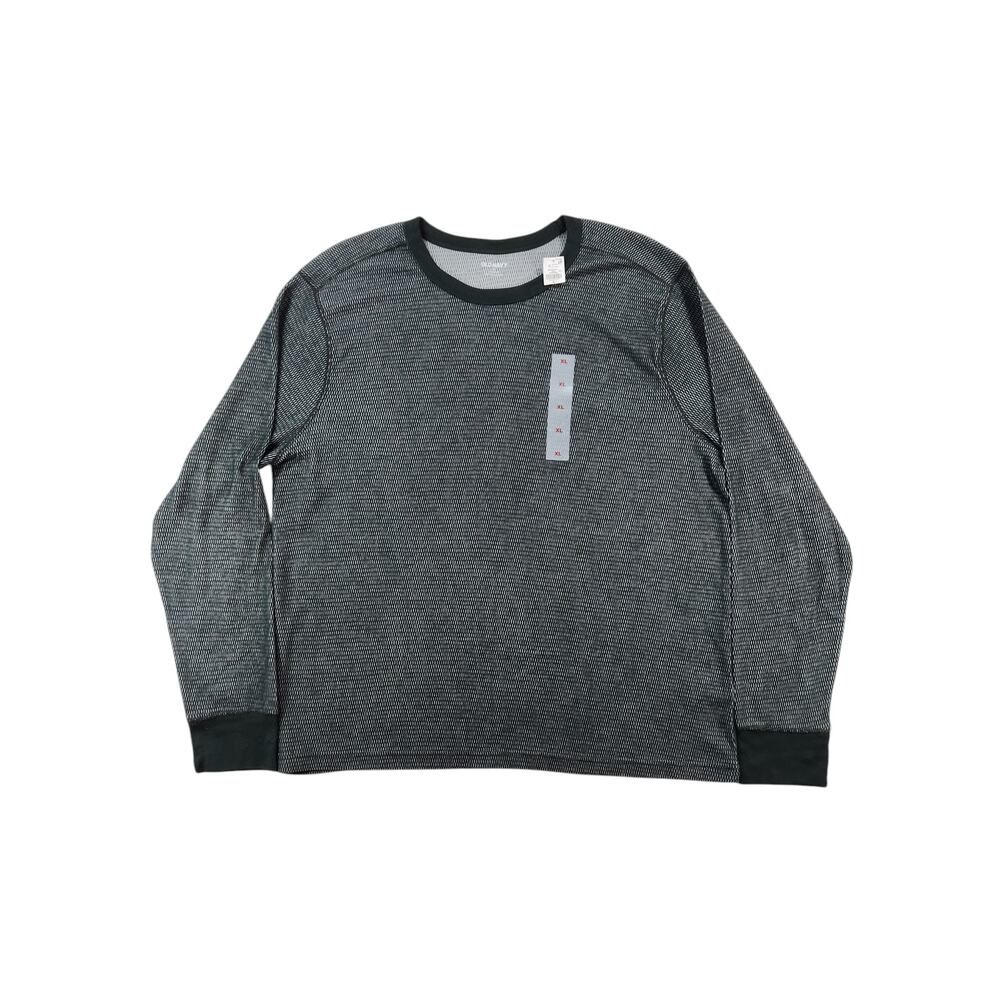 Old Navy Men's XL Gray Black Lightweight Waffle Knit Long Sleeve Shirt NWT - Picture 2 of 10